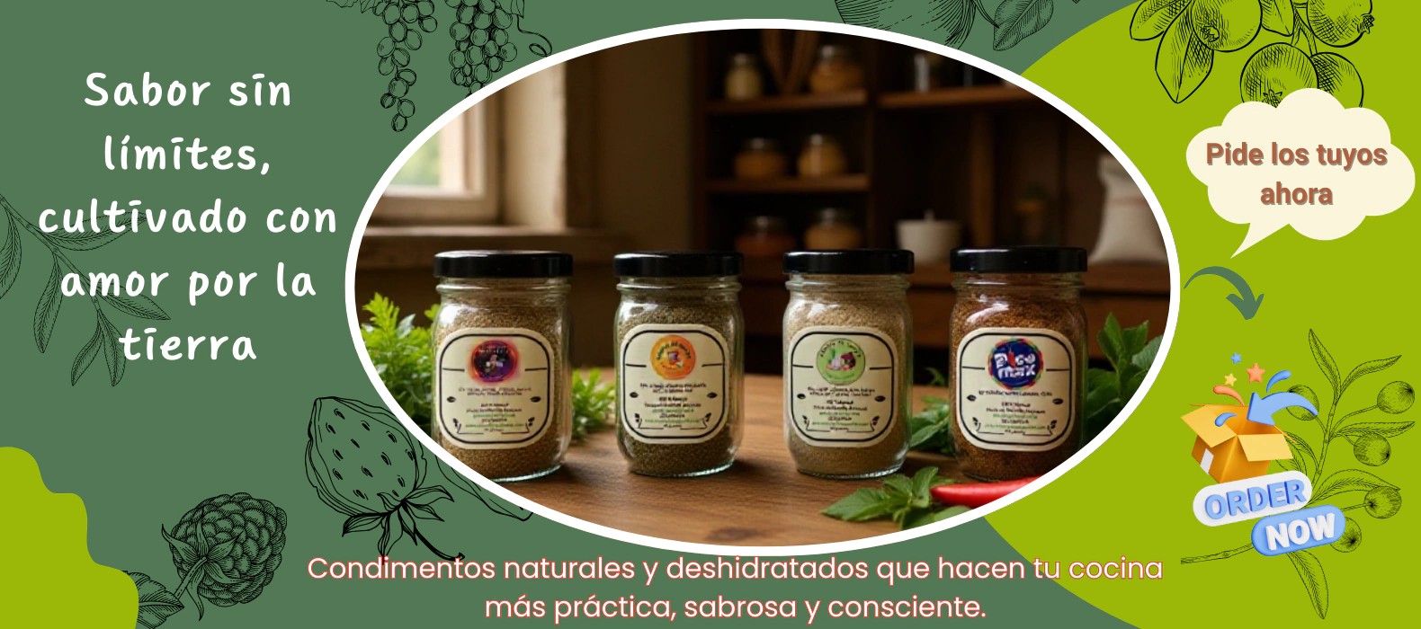 Sazonadores Pancha natural seasoning jars, full commercial stack